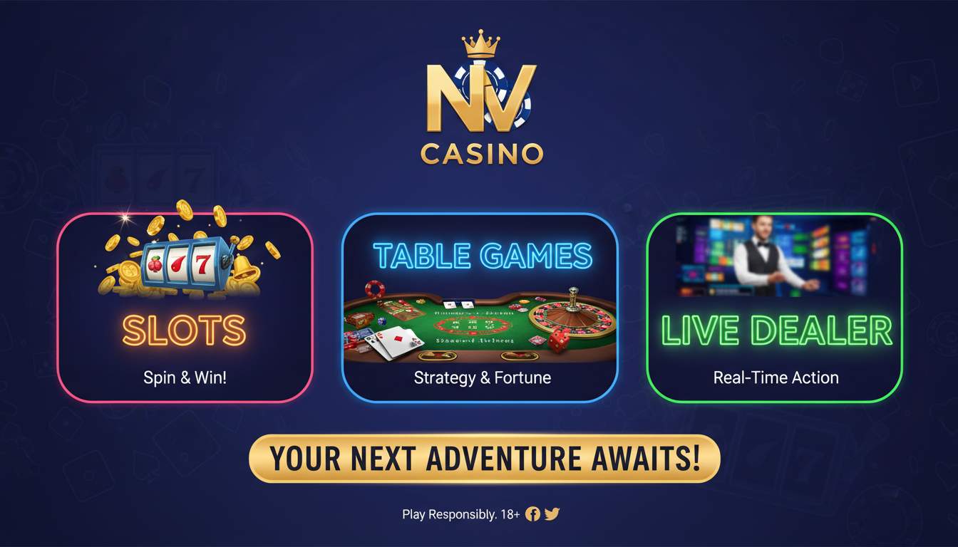 Various game categories at NV Casino